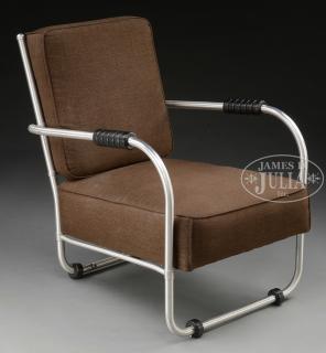 Appraisal: WARREN MCARTHUR LABELED LOUNGE CHAIR WITH ARMS and later Rome