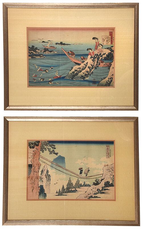 Appraisal: Katsushika Hokusai Japanese - Poem by Sangi no Takamura Ono