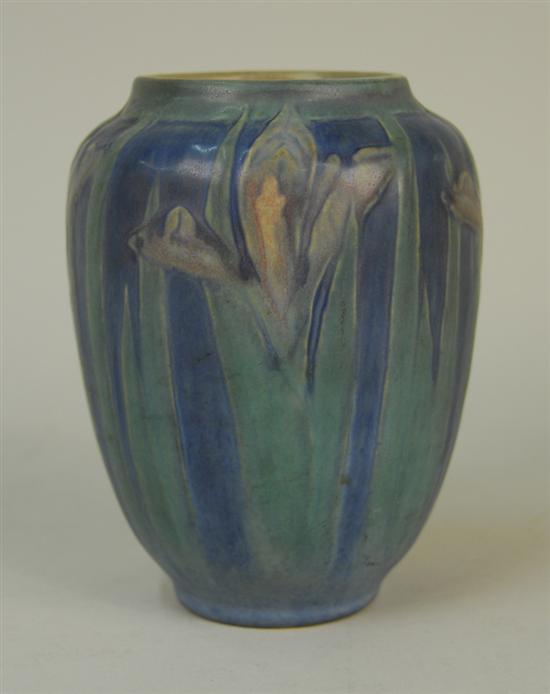 Appraisal: AMERICAN NEWCOMB COLLEGE POTTERY IRIS VASE early th century with