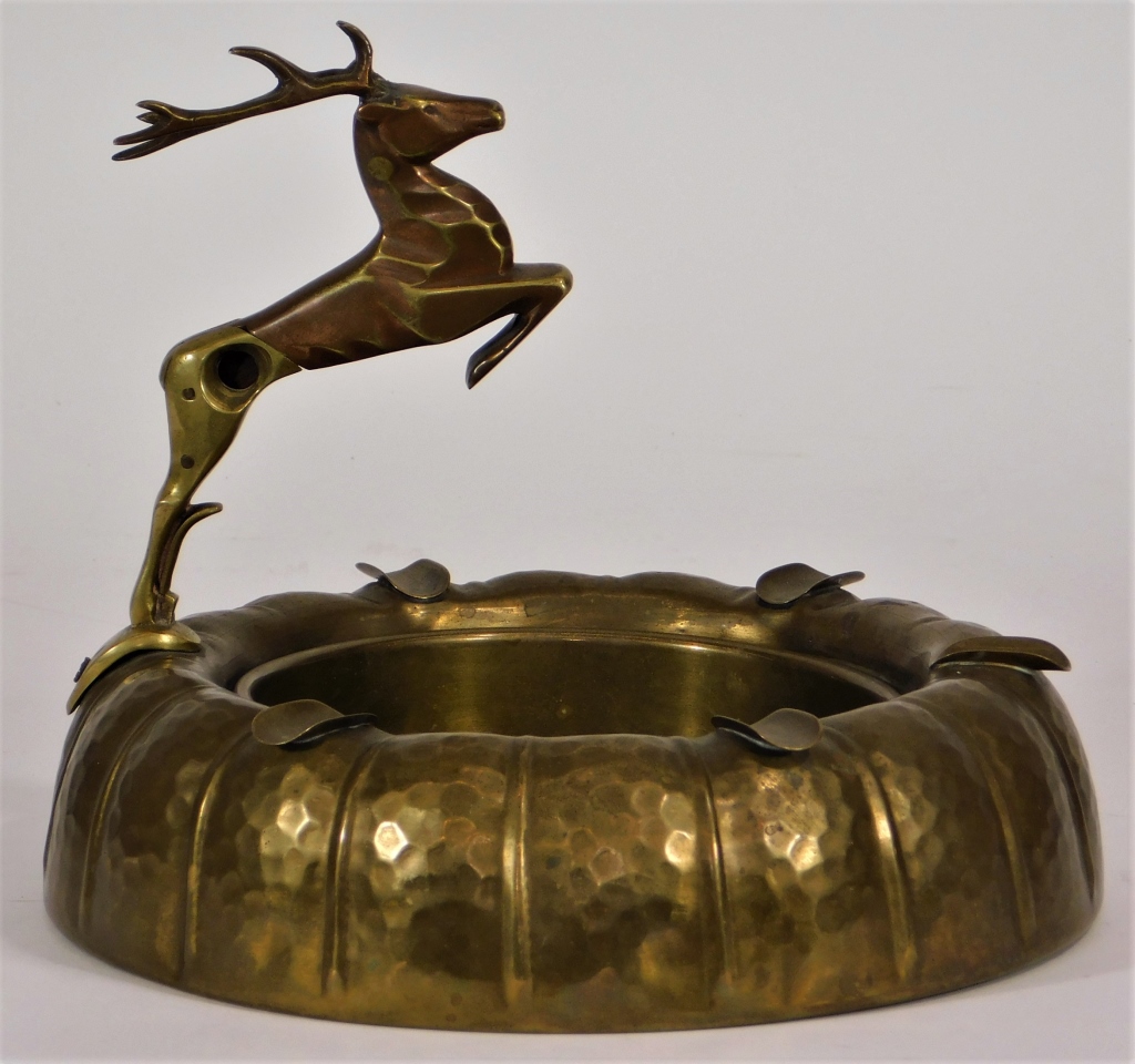 Appraisal: AMERICAN ART DECO REINDEER CIGAR CUTTER ASH TRAY United States