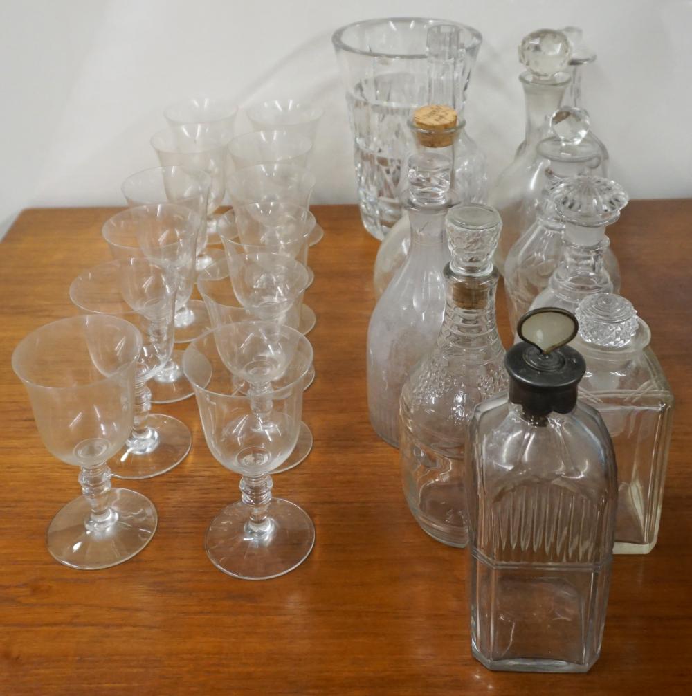 Appraisal: Group of Crystal and Glass Decanters and Vases and Ten