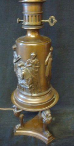 Appraisal: Bronze Neoclassical Style Lamp From an East th Street NYC