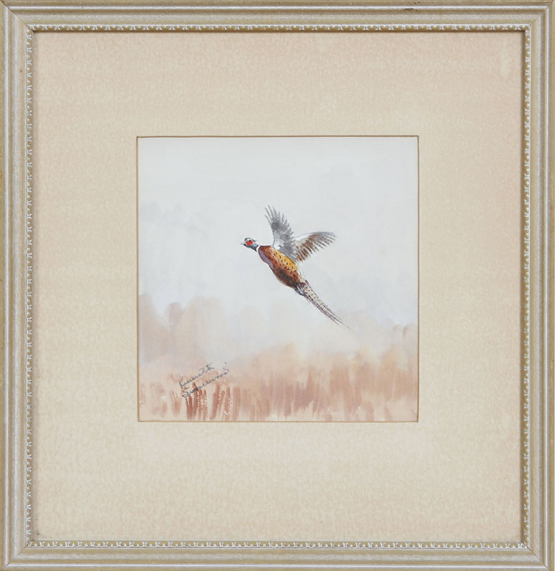 Appraisal: KENNETH SMALLWOOD WOODCOCK AND PHEASANT Two watercolors on paper signed