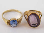 Appraisal: A carat gold amethyst ring size I and a yellow