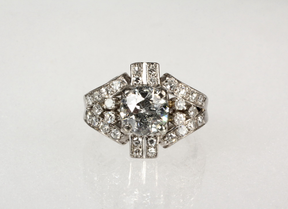 Appraisal: LADY'S RING - Diamond Dinner Ring in K white gold