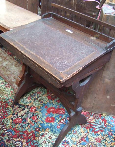 Appraisal: A late th century oak writing slope on stand the