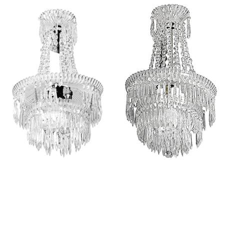 Appraisal: Pair of Neoclassical Style Glass Four-Light Chandeliers Estimate -