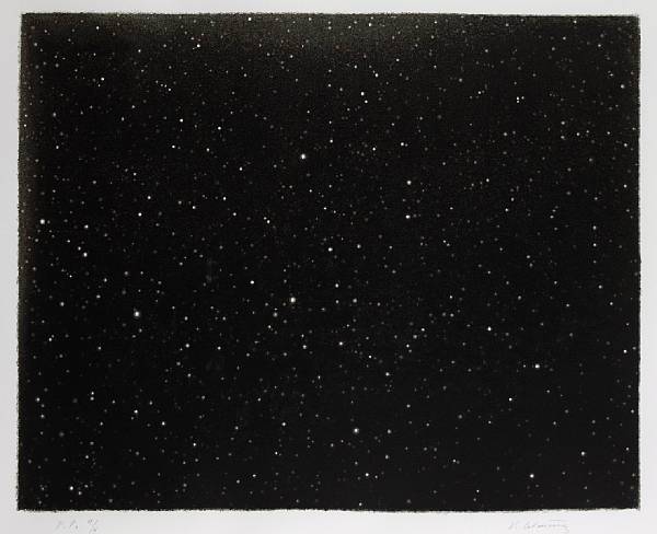 Appraisal: Vija Celmins Latvian born Night Sky Untitled Screenprint on Rives