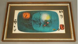 Appraisal: LEBADANG Limited Edit Lithograph Print Seascape central motif with figural