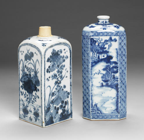 Appraisal: Two blue and white bottles th and th centuryThe first