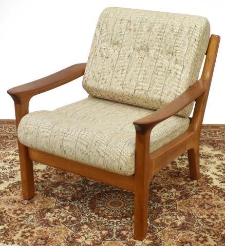 Appraisal: Danish mid-century modern teak armchair c s slightly reclined with