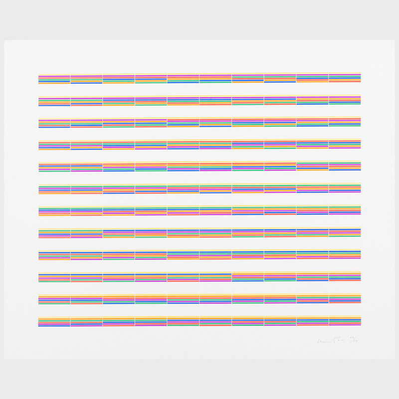 Appraisal: Laura Grisi - Stripes The set of seven lithographs in