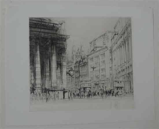 Appraisal: William Walcot - etching Royal Exchange London signed in pencil