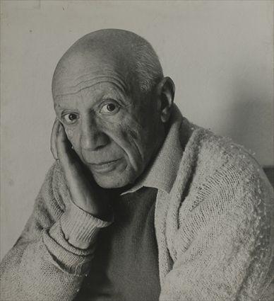 Appraisal: th Century School Portrait of Picasso Photographic print mounted on