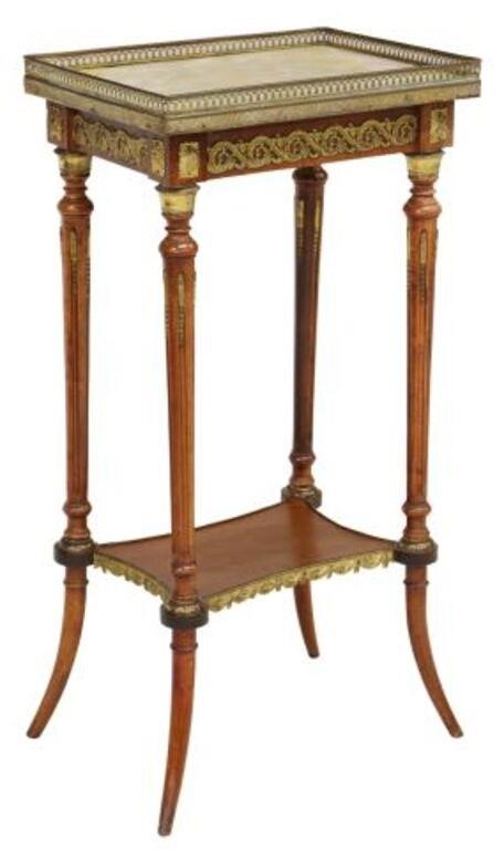 Appraisal: French Louis XVI style stand side table th c pierced