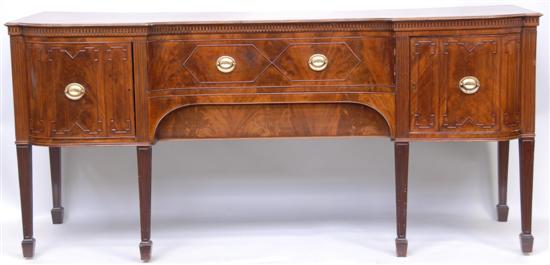 Appraisal: CARVED ADAMS STYLE MAHOGANY SIDEBOARD Turn of the century