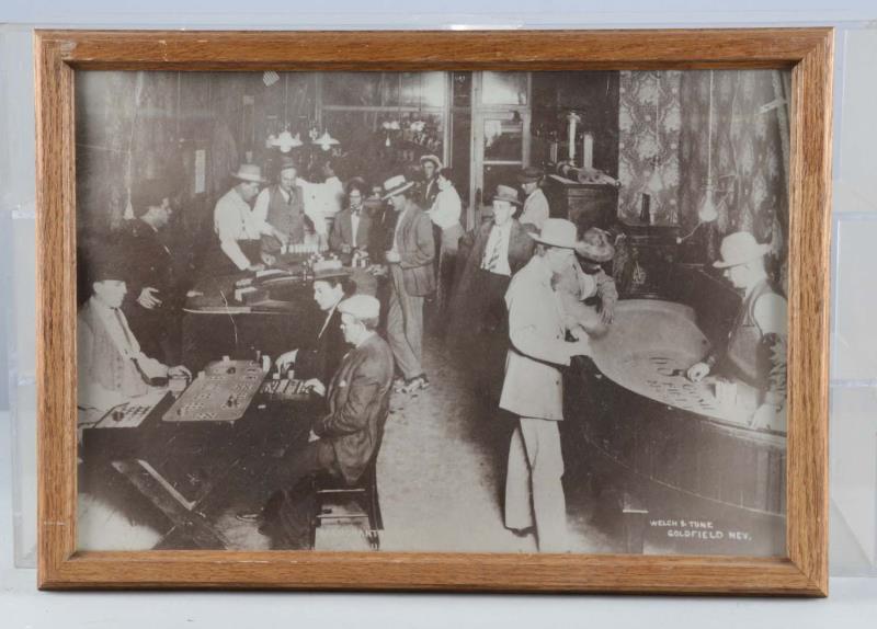 Appraisal: Nevada Gambling Hall Early th Century Photo This black and