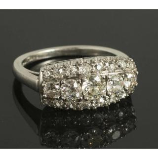 Appraisal: Diamond Platinum Ring Platinum ring containing twenty one old mine