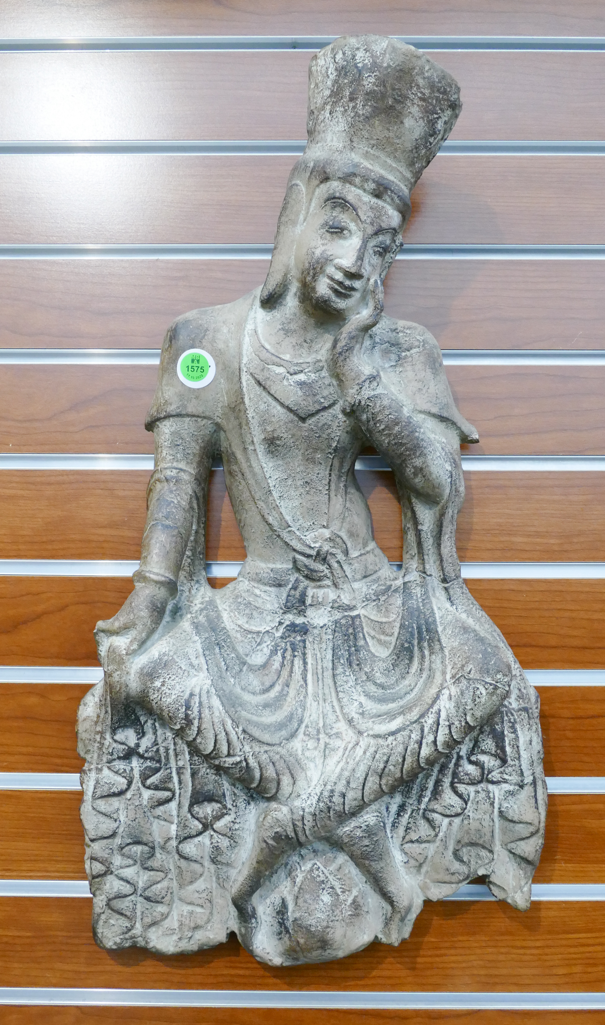 Appraisal: Burmese Style Seated Buddha Chalkware Plaque- ''