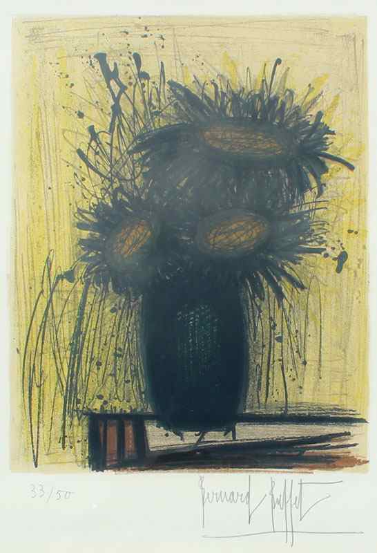 Appraisal: BUFFET Bernard French - ''Les Tournesols'' Sunflowers Color Lithograph sight