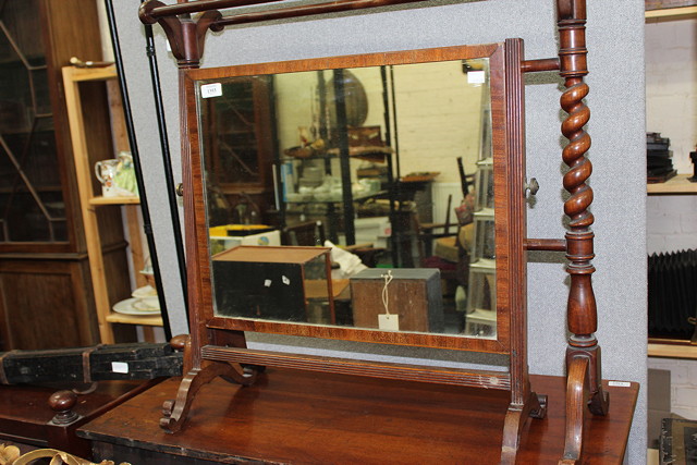 Appraisal: A VICTORIAN MAHOGANY RECTANGULAR SWING DRESSING TABLE MIRROR standing on