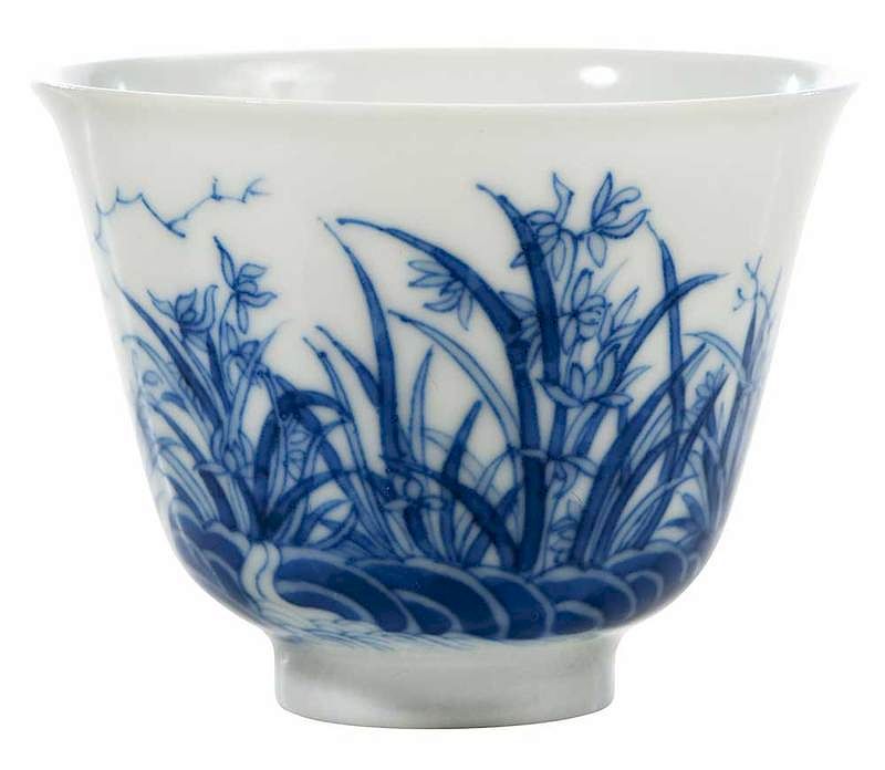 Appraisal: A Fine Chinese Blue and White Porcelain Cup Kangxi six-character