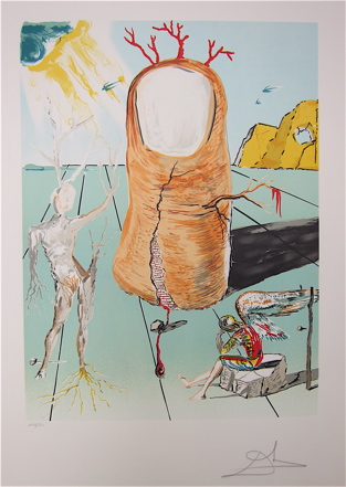 Appraisal: SALVADOR DALI COLOR LITHOGRAPH Spanish - Vision of the Angel