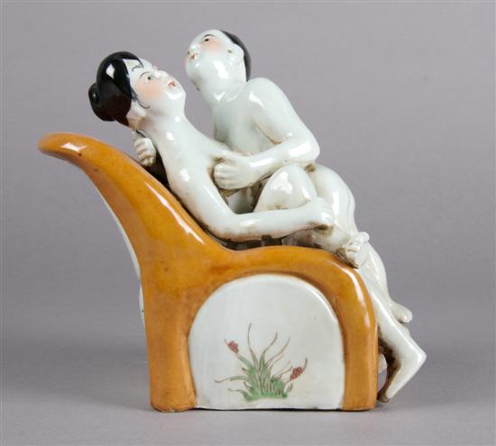 Appraisal: A Chinese Erotic Figural Group Height inches