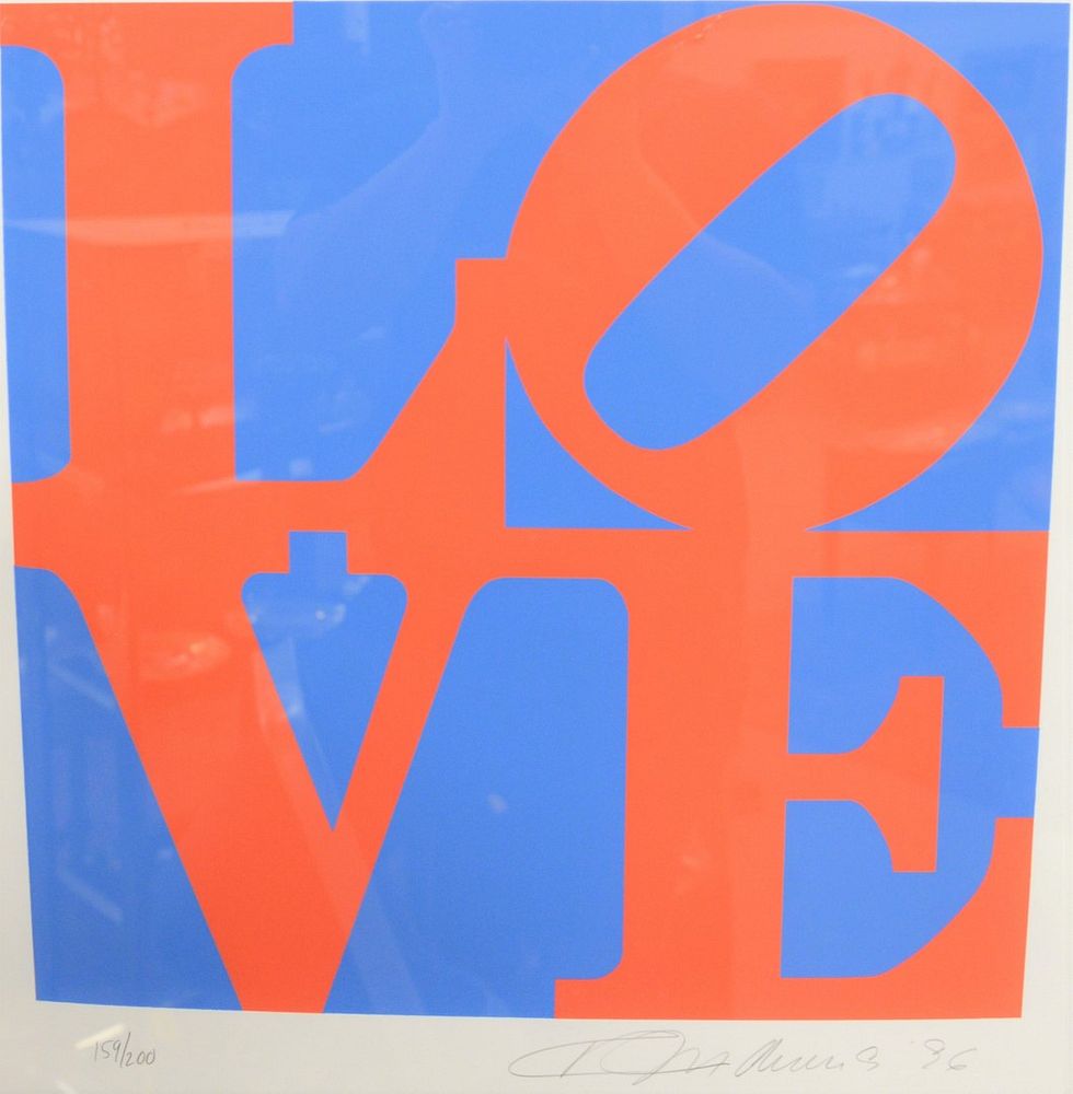 Appraisal: Robert Indiana American b Love from Book of Love screenprint