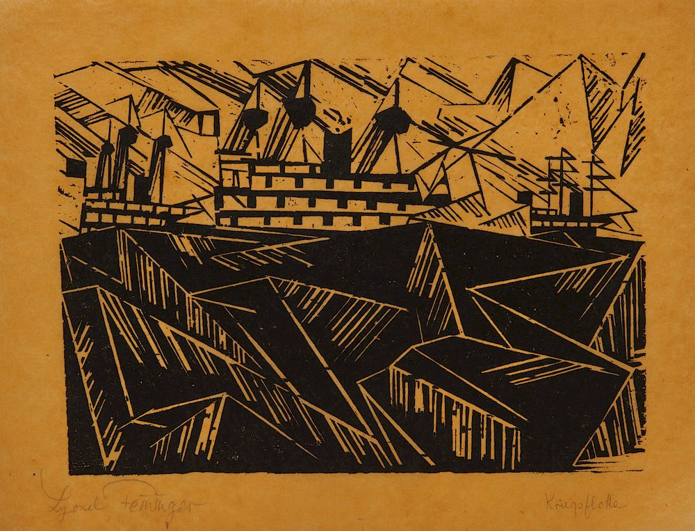 Appraisal: LYONEL FEININGER American German - Kriegsflotte Warfleet Prasse W woodcut