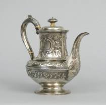 Appraisal: A Sterling Silver Tea Pot London ca - Repousse sterling