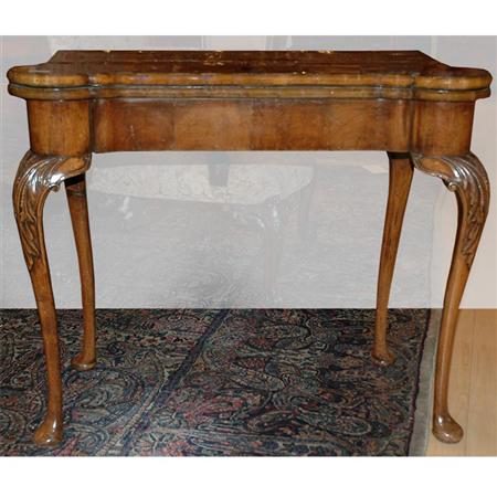 Appraisal: George II Walnut Game Table Estimate -