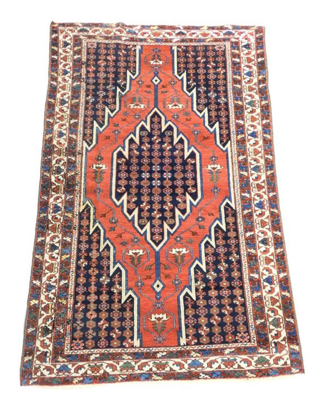 Appraisal: RUG Antique Persian Mazlaghan ' x ' hand-made wool on