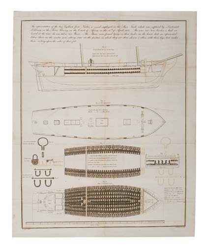 Appraisal: SLAVE-SHIP DIAGRAM A Representation of the Brig Vigilante from Nantes