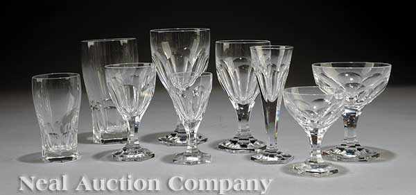 Appraisal: A Partial Set of Antique Baccarat Crystal Stemware unmarked comprising