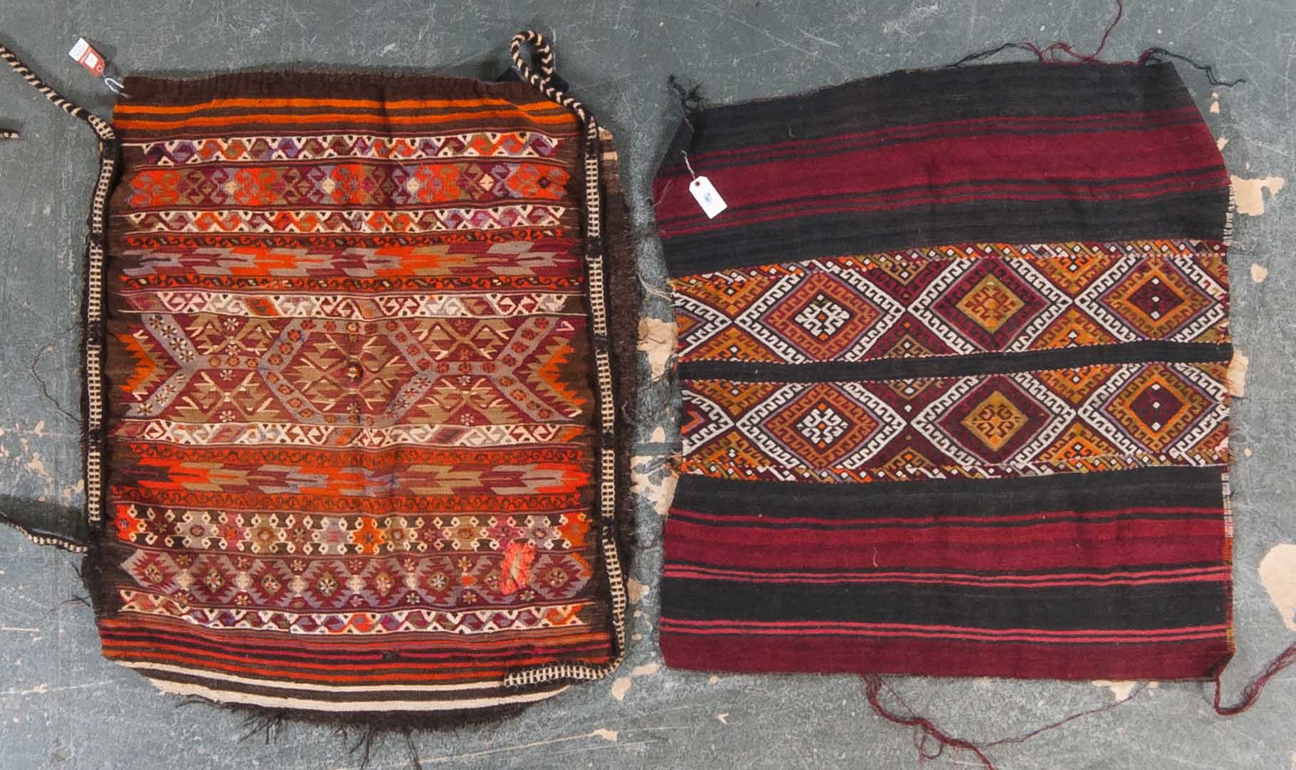 Appraisal: Two Semi-antique Turkish Soumak rugs Turkey circa Soumak approx x