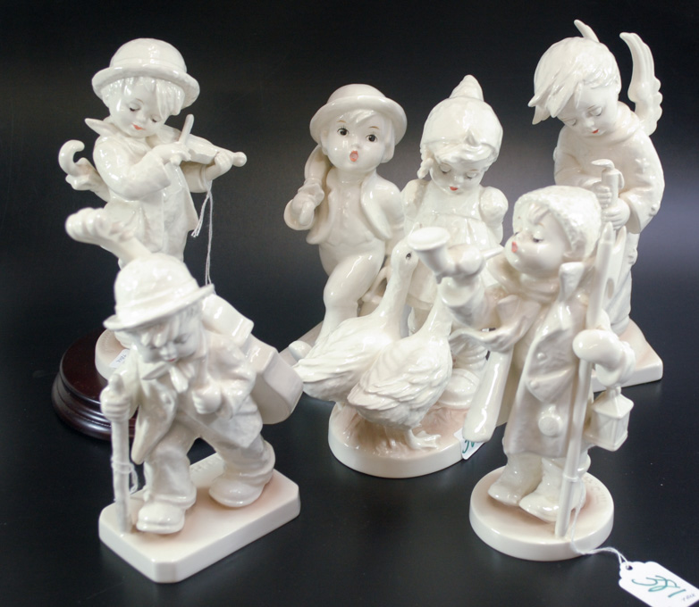 Appraisal: HUMMEL EXPRESSION OF YOUTH PORCELAIN FIGURINES six pieces all trademarked