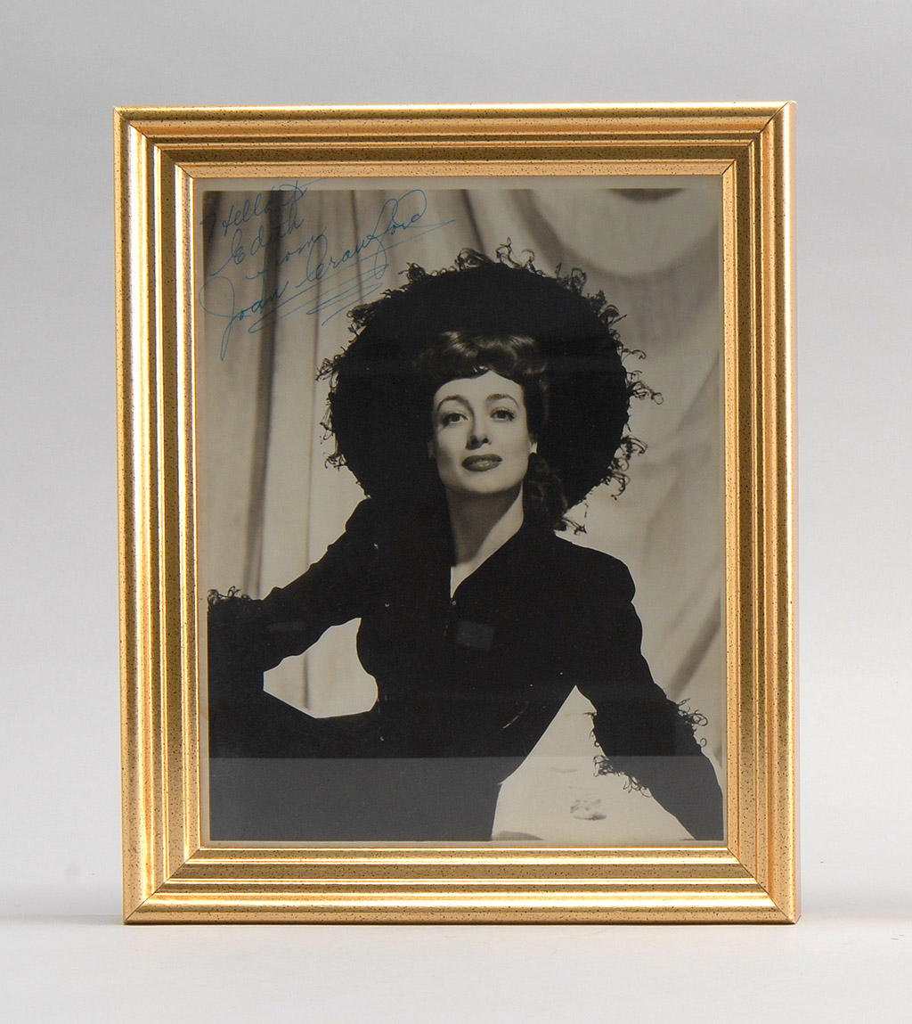 Appraisal: JOAN CRAWFORD FRAMED AUTOGRAPHED BLACK AND WHITE PHOTOGRAPH Signed top