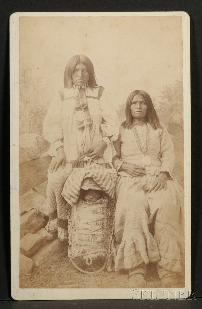 Appraisal: Boudoir Card of Two Apache Women and a Baby by