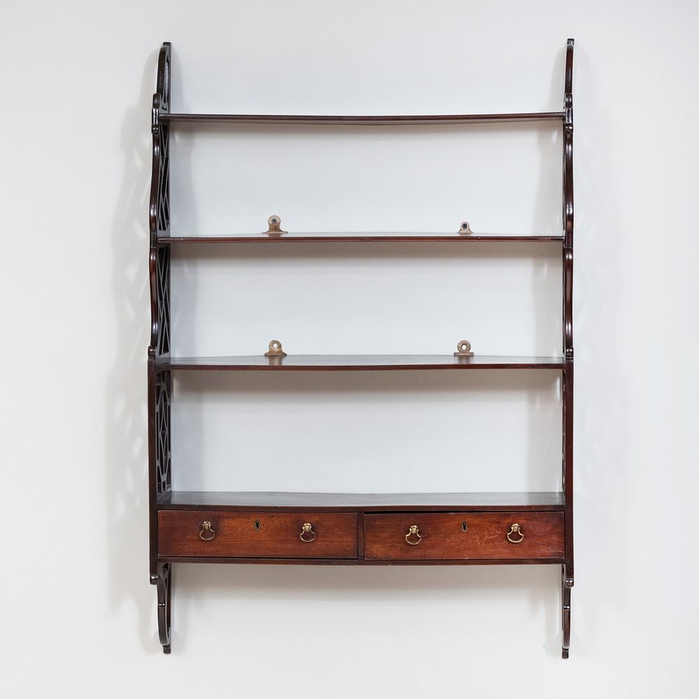 Appraisal: George III Mahogany Hanging Shelf x x in Condition Wear