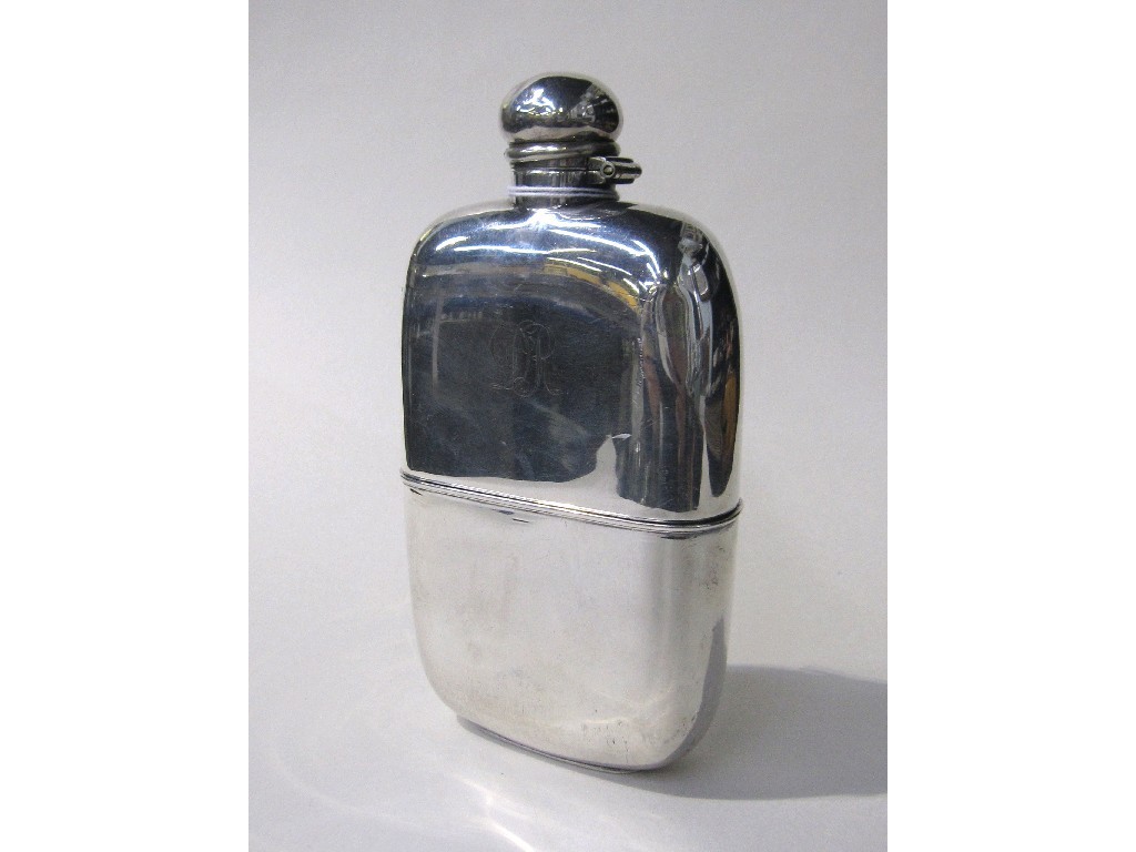 Appraisal: White metal spirit flask