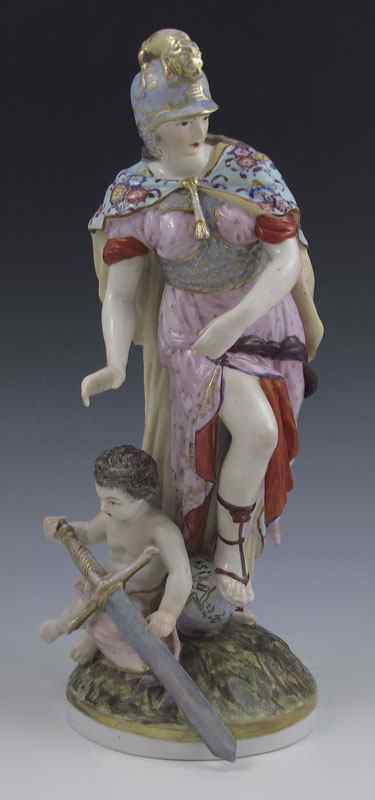 Appraisal: KPM PORCELAIN ATHENA AND BABY FIGURINE Incised blue KPM under