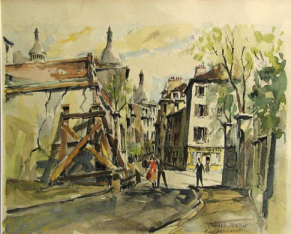 Appraisal: Donald Teague American - A Paris street scene with the