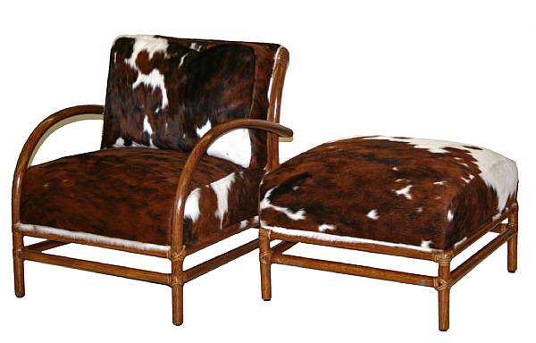 Appraisal: An Orlando Diaz-Azcuy 'Toscana' lounge chair together with ottoman McGuire