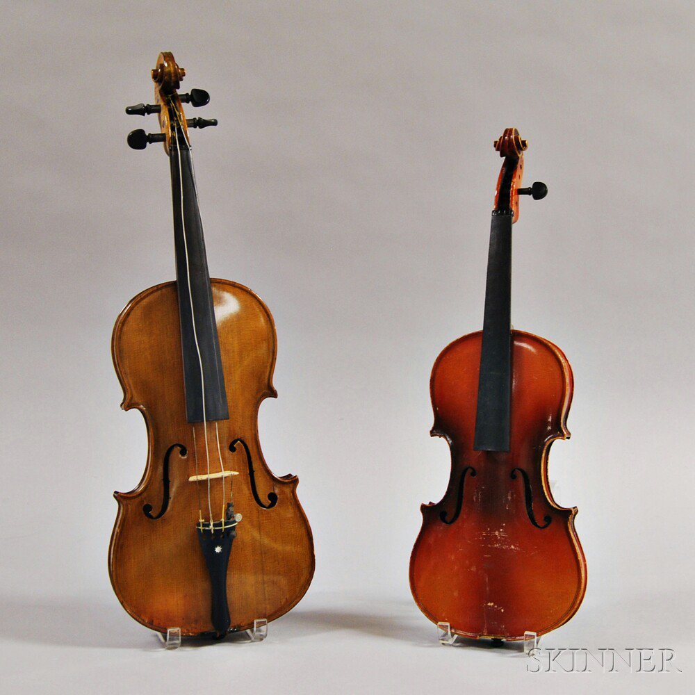 Appraisal: Two Violins one labeled STRADIVARIUS length of back mm and