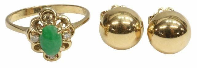 Appraisal: lot of Estate gold jewelry including kt yellow gold ring