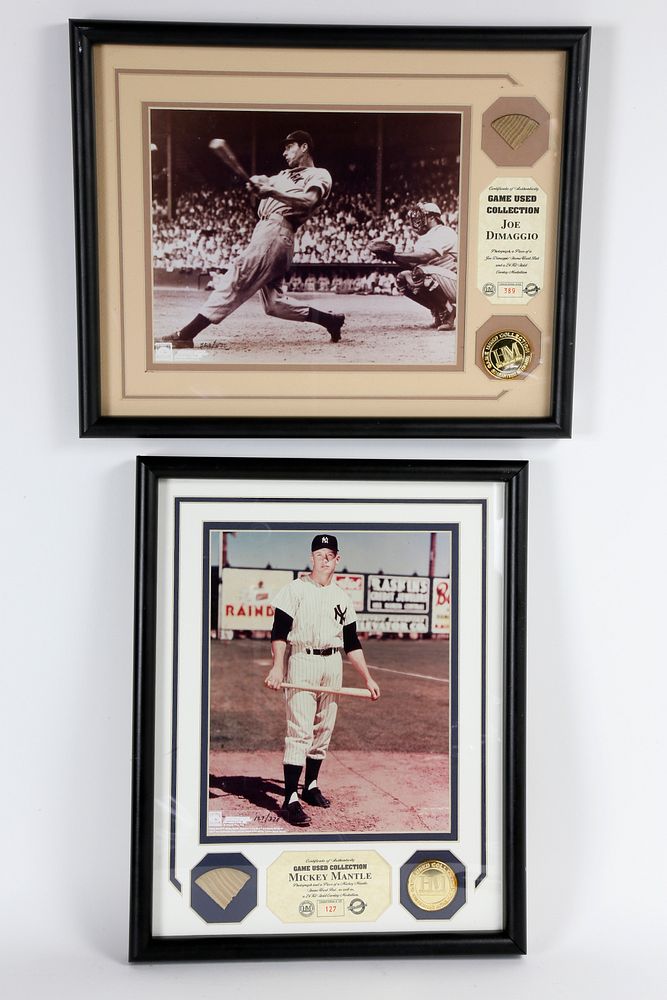 Appraisal: Joe DiMaggio and Mickey Mantle Game Used Collection Bat Souvenir