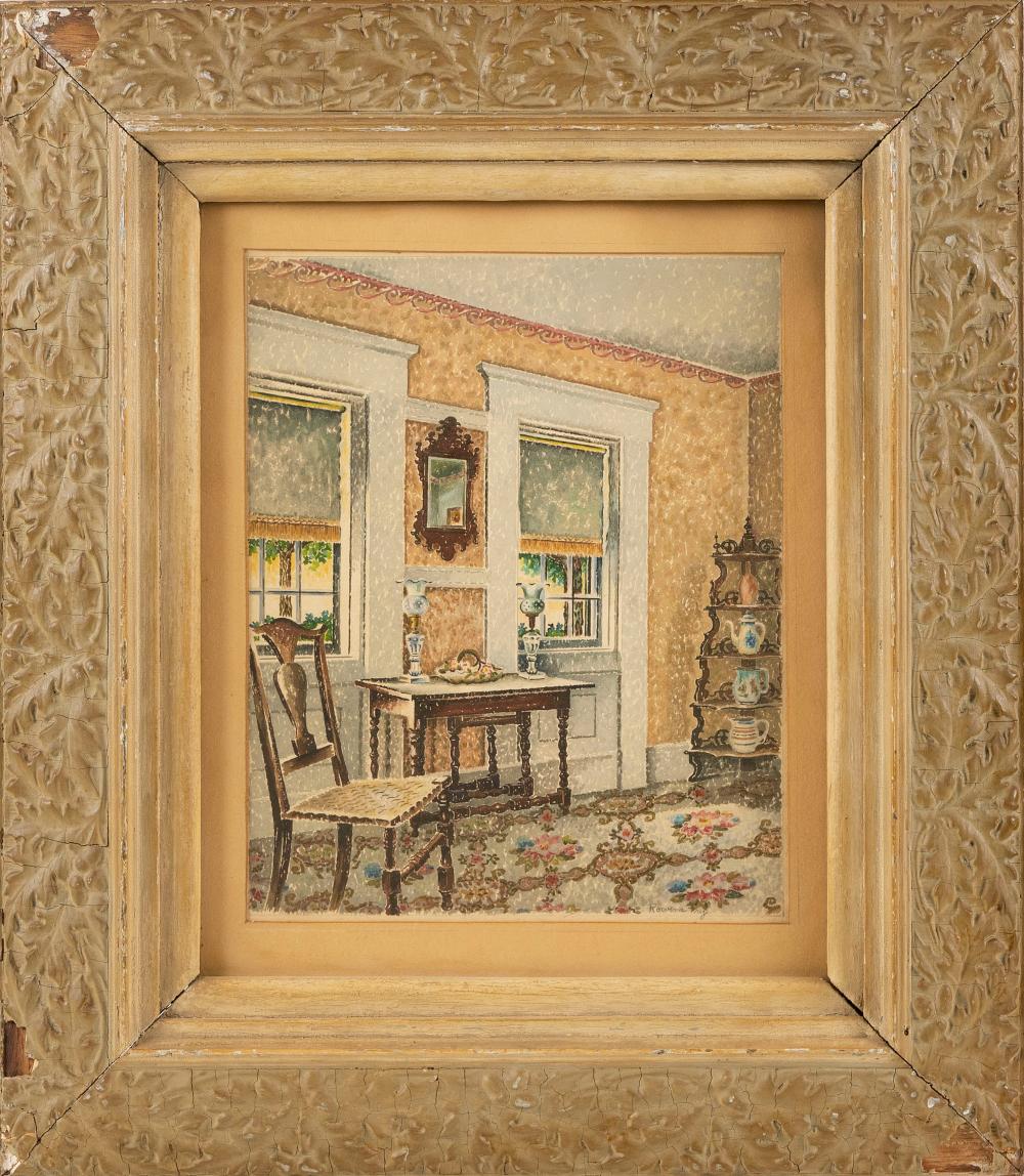 Appraisal: ROWENA FRY ILLINOIS - INTERIOR SCENE WATERCOLOR ON PAPER X