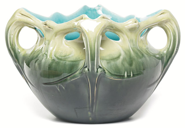 Appraisal: Dramatic Hector Guimard vase monumental four-handled Art Nouveau form covered