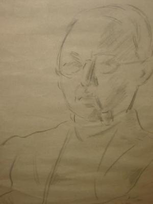 Appraisal: JACOB KRAMER Portrait of Leonard Clark charcoal drawing signed inscribed